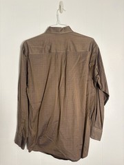 Gitman Bros Men’s Long Sleeve Button Up Shirt Size M Brown Herringbone