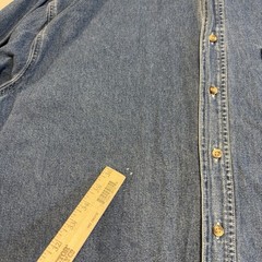 Vtg Denim Shirt Mens XL Button Up Medium Wash Pocket Northwest Blue