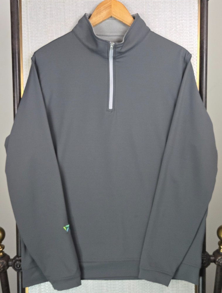 PETER MILLAR Mens Size Large Performance 1/4 Zip Perth Pullover Gray Golf