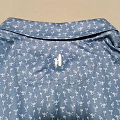 Johnnie O NWT Mens XXL Polo Shirt Pin Up Lake Blue Drinks JMPO101770