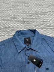 G-Star Raw Shirt Mens Medium Blue Cotton Button Up New