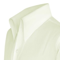 High Open Button-Down Collar 100% Cotton Cream Shirt for Men Party Style Unique