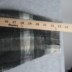 Vintage Cascade Plaid Quilted Lined Gray White Flannel Mens M Medium