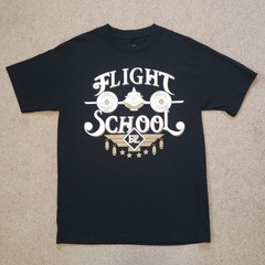 Fully Laced Flight School Size Medium USA Made Mens Black Airplane T-Shirt