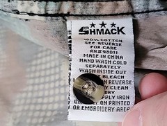 Shmack Shirt Mens SMALL MULTI Patchwork Tactical Short Sleeve Motorcycle Skate