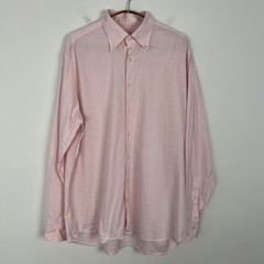 Stenströms Fitted Body Pink Button Down Shirt Mens Size 17 43 Twofold Cotton