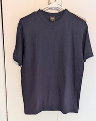 Iron Heart Loopwheel Crew Neck T Shirt Size M Navy Blue 6.5 OZ IHT-1610L Japan
