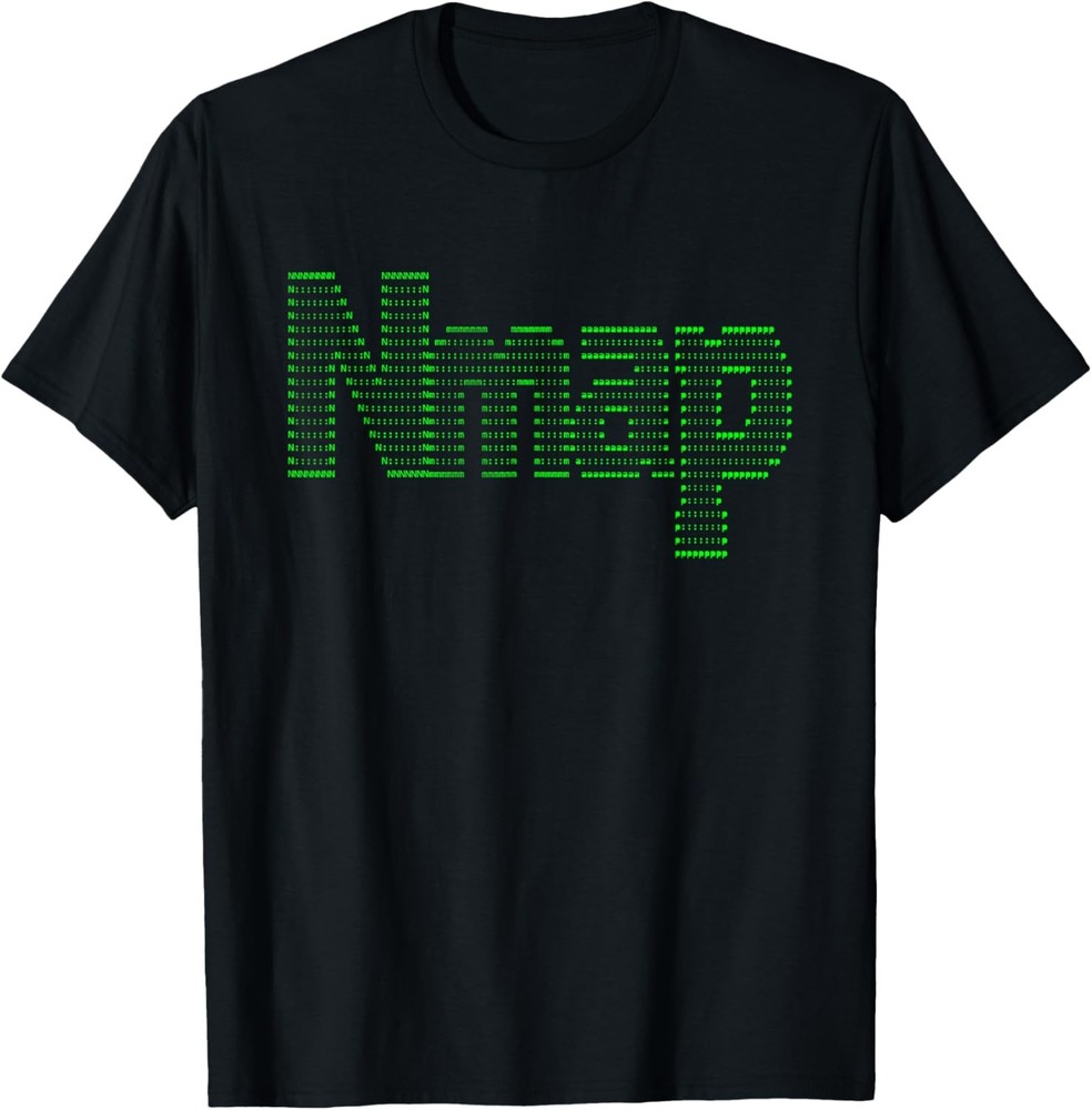 Linux Nmap Command ASCII Art Hacker Programmer Humor Graphic T-Shirt