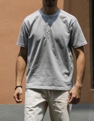 Bronson Men Worker’s T-Shirt Basic Short Sleeve Henley Shirts Cotton Casual Tops