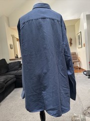 Covington Micro Suede Blue Button Up Shirt Size XXl New With Tags