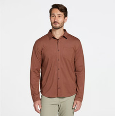 VRST Men’s Button Down Shirt Size Small Earth Brown Heather Anti-Odor Stretch