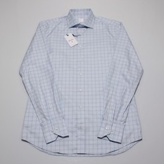 Stenstroms NWT Dress Shirt Size 38 15 Regular Fit in Blue / White / Tan Check