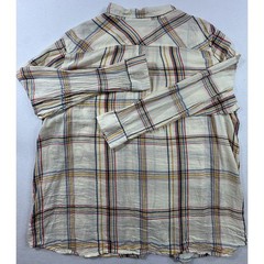 Natural Reflections Plaid Button Down Shirt Mens 2XL Cream Long Sleeve Shirt