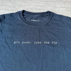Funny Computer Coding Shirt GIT PUSH Geek Threads Mens L Black Tee Crewneck