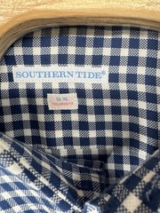 Southern Tide Tailored Fit Button-Down Blue White Check Plaid Shirt Men’s XL