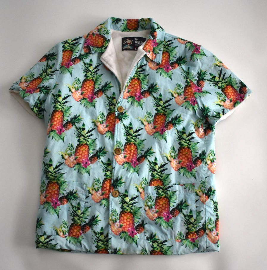 Chubbies The Nutter Light Blue Pineapple Men’s Size S Hawaiian Shirt USA