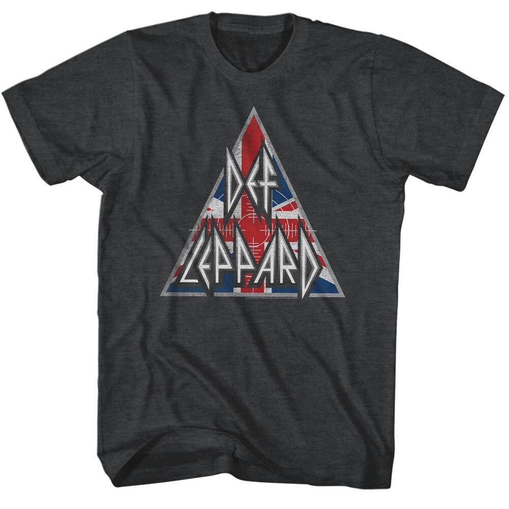 Def Leppard British Triangle Logo Men’s T Shirt Rock Band Merch