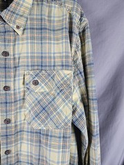 Duluth Trading Free Swingin Wicking Flannel Shirt Mens LARGE TALL Red Blue 31210