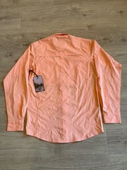 King Ranch Elite Vented Button Up L/S Fishing Shirt Mens S Orange