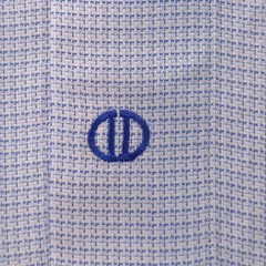 David Donahue Men’s Button-Up Long Sleeve Shirt Blue Check Size 17.5-32/33