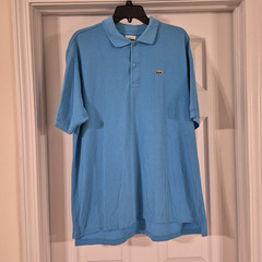 Lacoste Polo Shirt Mens XL Sky Blue Short Sleeve Size 8 Crocodile Logo Excellent