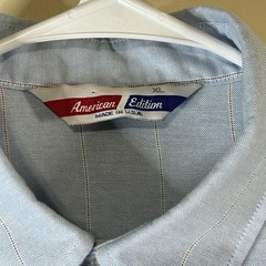 American Edition Striped Button Down Shirt Vintage 60s/70s, XL, Made in USA