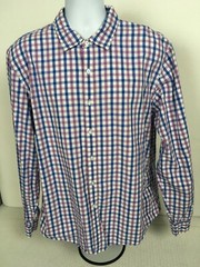 Goodthreads Mens Shirts Size XL Slim Blue Purple White Check Pattern Button Down