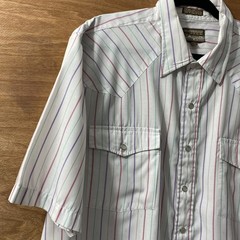 Plainsman Vertical Stripe Snap Up Western Shirt with Square Tails (2XLT 18-18.5)