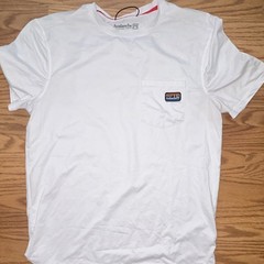 Avalanche Men’s M Regular White Solid Crew Neck Pocket Logo Short Sleeve Tee