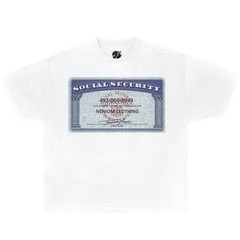 Neniom Social Security Card Boxy Shirt Streetwear Y2K Vintage Tees