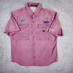 Columbia PFG Super Bonehead Button Down Shirt Mens XL Florida Gators Gingham