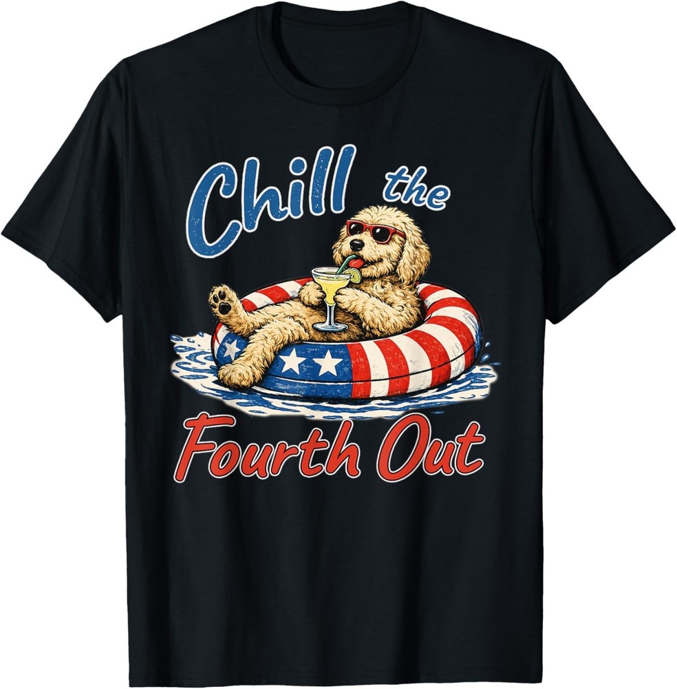 Chill The Fourth Out Funny Goldendoodle Dog Lover T-Shirt unisex T-Shirt