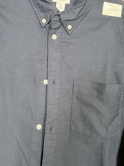 H&M Blue Solid Regular Fit Button-Down Long Sleeve Button-Up Shirt
