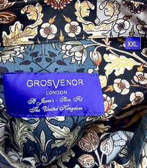 Grosvenor Patchwork Wild Color 2XL Multi Print Men’s Casual Button Up Shirt Slim