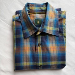 Robert Talbott Mens Plaid Button Down Shirt Medium Cotton Event Party Holiday