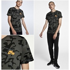 NIKE NSW ALL OVER PRINT CAMO ALL CITY BASKETBALL TOUR SHIRT SZ LARGE AH8733-038