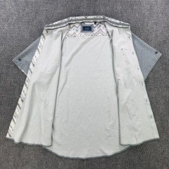 7Diamonds Painted Memory Men Large Gray 4-Way Stretch Button Up Golf Work Shirt