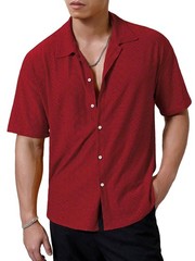 Summer Breathable Solid Button Lapel Shirt