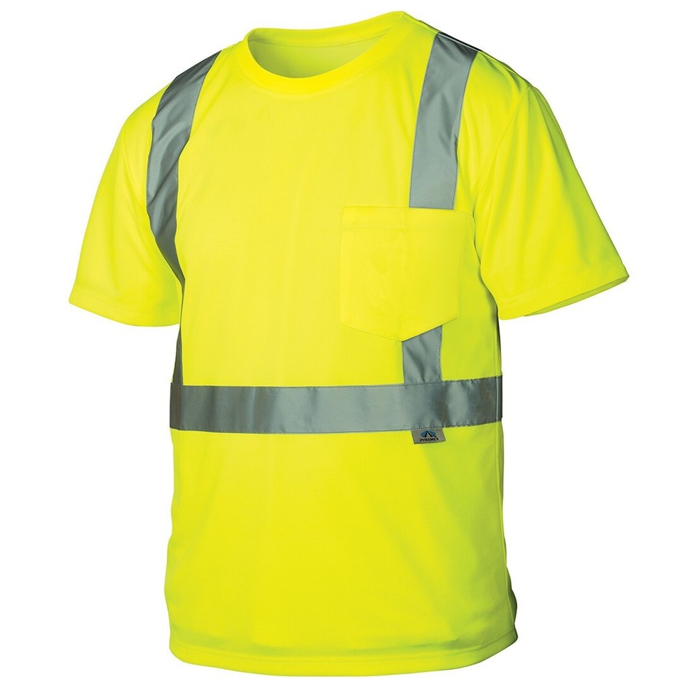 HIGH VISIBILITY ANSI ISEA CLASS 2 REFLECTIVE HI VIS ROAD WORK SAFETY T SHIRT
