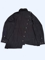 Fried Rice Asymmetrical Split Button Up Shirt In Black, Size Large