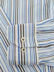 🇺🇸 Peter Millar Mens Hidden Button Down Shirt XL 17.5×36 Blue Stripe Cotton