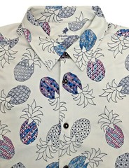 Caribbean Roundtree & Yorke Supima Short Sleeve Polo Shirt, Off White/Multi, XL