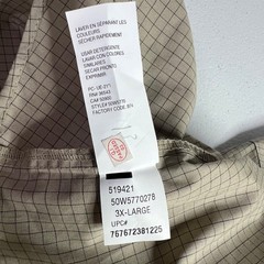 Van Heusen Wrinkle Free Button Down Shirt Mens 3XL Tan Beige Check Short Sleeve