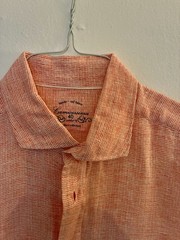 Luxe Camicissima men’s button-down Orange Texture size 40 (15 1/2 US) 100% Linen