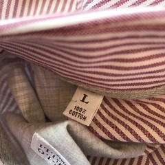Brunello Cucinelli Stripe Button Down Shirt Mens Large White Maroon Wine Cotton