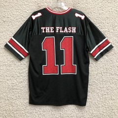 DC Comics The Flash Jersey Extra Large Adult Black #11 Football V Neck Mens XL