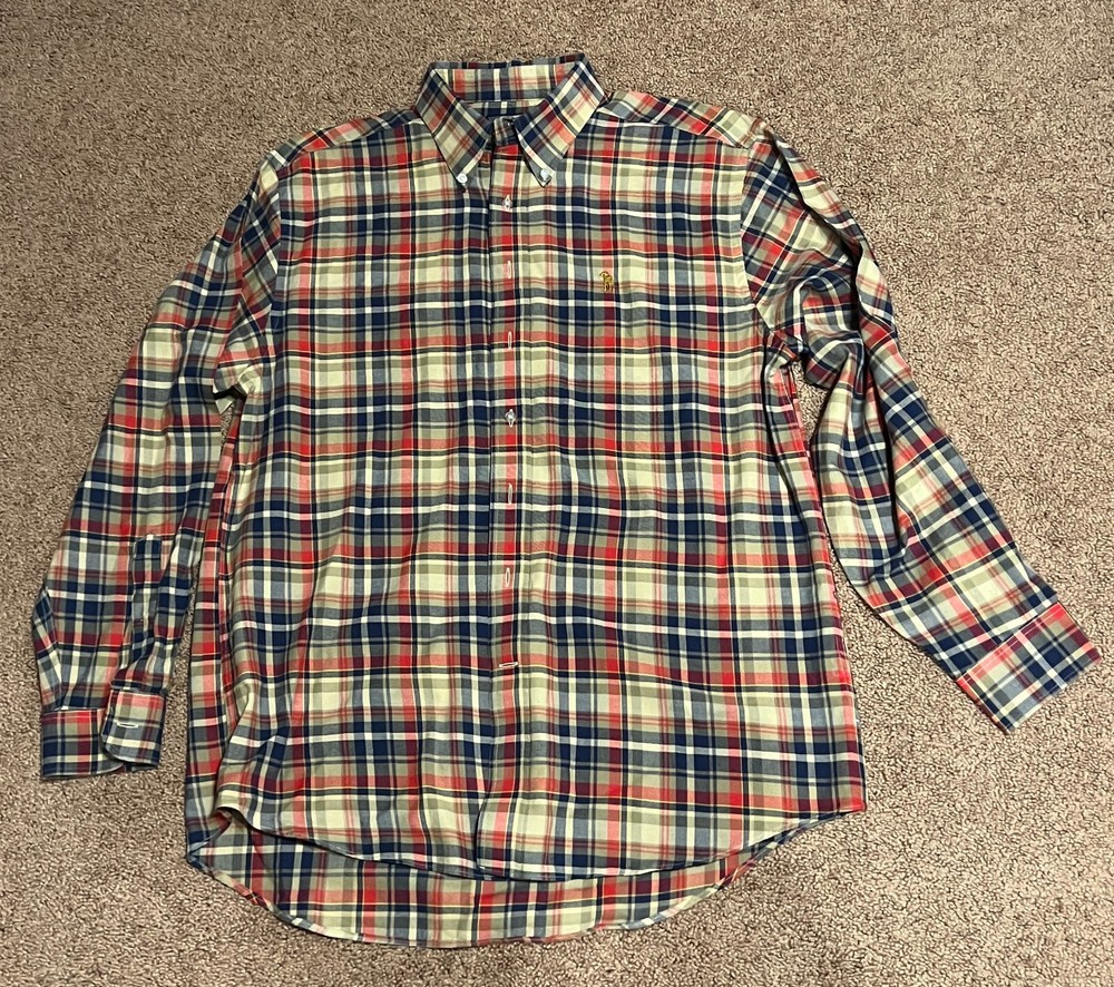 Southern Casanova Button Down Long Sleeve Shirt Men’s Large Multi-Color Plaid