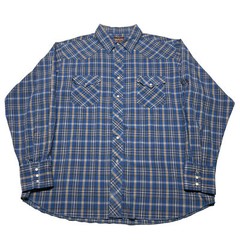 Vintage 90s Wrangler Western Button Up Shirt Men’s XL Blue Yellow Plaid Hipster