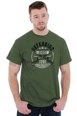 Patriotic Pro Guns Defending 2nd Amendment Womens or Mens Crewneck T Shirt Tee