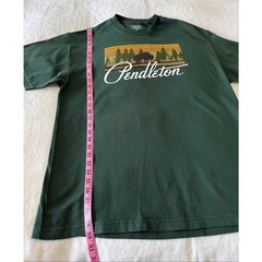 Pendleton | SZ Large | Green Woolen Mills Buffalo Graphic Tee Shirt Western EUC